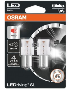 LED Λάμπες αυτοκινήτου Osram - LEDriving, SL, Red, P21W, 1.4W, 2 τεμάχια, κόκκινο