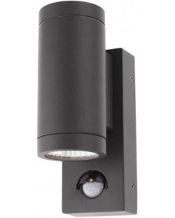 LED Εξωτερική Απλίκα  με αισθητήρα Smarter - Vince 9453, IP54, 240V, 2x3W, σκούρο γκρι