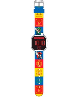 Ρολόι  LED Kids Euroswan - Super Mario Icons