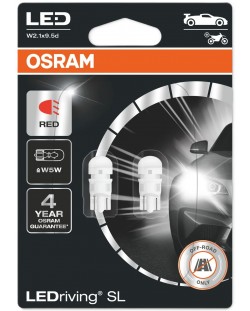 LED Λάμπες αυτοκινήτου Osram - LEDriving, SL, Red, W5W, 1W, 2 τεμάχια, κόκκινο