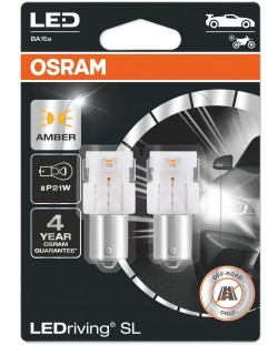 LED Λάμπες αυτοκινήτου Osram - LEDriving, SL, Amber, P21W, 1.3W, 2 τεμάχια, κίτρινο