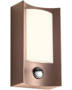 LED Εξωτερική Απλίκα  με αισθητήρα Smarter - Warp 90487, IP44, 240V, 8W, σκούρο καφέ