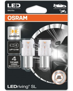 LED Λάμπες αυτοκινήτου Osram - LEDriving, SL, Amber, PY21W, 1.3W, 2 τεμάχια, κίτρινο