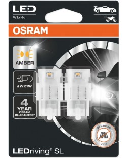 LED Λάμπες αυτοκινήτου Osram - LEDriving, SL, Amber, W21W, 1.3W, 2 τεμάχια, κίτρινο