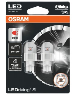 LED Λάμπες αυτοκινήτου Osram - LEDriving, SL, Red, W16W, 1.4W, 2 τεμάχια, κόκκινο