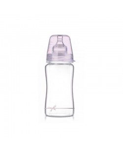 Μπιμπερό Lovi - Baby Shower,γυαλί, 250 ml, 3 m+, ροζ