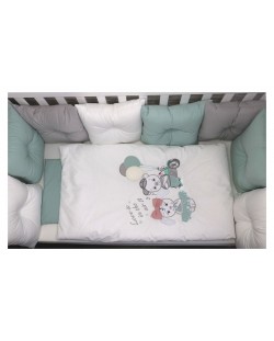Σετ κρεβατοκάμαρας πολυτελείας Bambino Casa - Pillows verde, 12 τεμαχίων