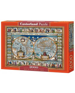 Παζλ Castorland 2000 κομμάτια - Παγκόσμιος χάρτης από το έτος 1639
