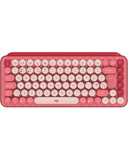 Μηχανικό πληκτρολόγιο Logitech - POP Keys,  ασύρματο, ροζ