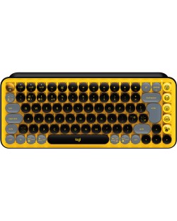 Μηχανικό πληκτρολόγιο Logitech - POP Keys, ασύρματο, κίτρινο/μαύρο