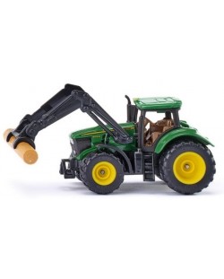 Μεταλικό παιχνίδι Siku - Τρακτέρ με δαγκάνα John Deere, πράσινο