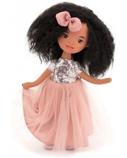 Απαλή κούκλα Orange Toys Sweet Sisters - Η Τίνα με ροζ φόρεμα με παγιέτες, 32 εκ