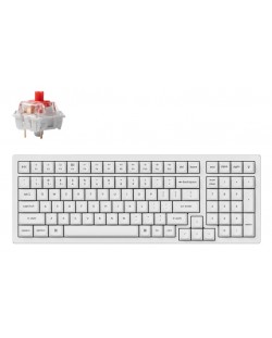 Μηχανικό πληκτρολόγιο Keychron - K4 Pro, H-S, K Pro Red, RGB, λευκό