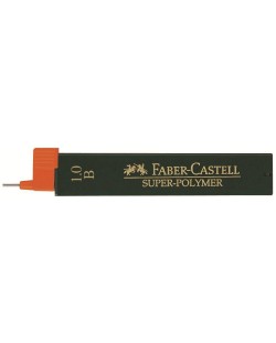 Μίνι γραφίτες  Faber-Castell - Super-Polymer, 1.0 mm, B, 12 τεμάχια