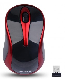 Ποντίκι A4tech - G3-280N, οπτικό ασύρματο, μαύρο/κόκκινο
