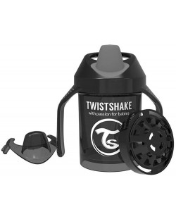Μίνι κούπα με σέικερ Twistshake - Μαύρο, 230 ml