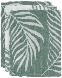 Πετσέτες μουσελίνας Jollein - Nature Ash Green, 15 х 20 cm, 3 τεμάχια