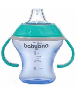 Κύπελλο που δεν χυθεί με μαλακή μύτη Babyono - 180 ml, τουρκουάζ