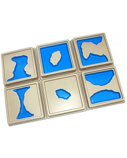 Εκπαιδευτικό σετ  Smart Baby - Ανάγλυφα πλακάκια Μοντεσσόρι από γήινα σχήματα, 6 τεμάχια