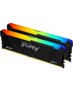 RAM Μνήμη  Kingston - FURY Beast RGB, 16GB, DDR4, 3600MHz