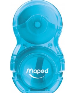 Ξύστρα με γόμα  Maped  Loopy - Translucent, μπλε