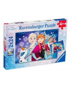 Παζλ Ravensburger 2 x 24 κομμάτια - Έλσα, Άννα, Όλαφ και Σβεν