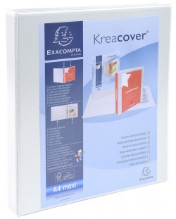 Φάκελος  Kreacover - Exacompta, Α4, με 2 κρίκους, 3 τσέπες, 38 mm, λευκό