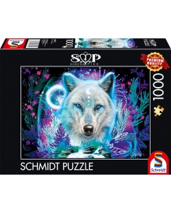 Παζλ Schmidt από 1000 κομμάτια - Νέον αρκτικός λύκος