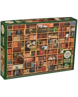 Παζλ Cobble Hill 1000 κομμάτια - Βιβλιοθήκη γάτας