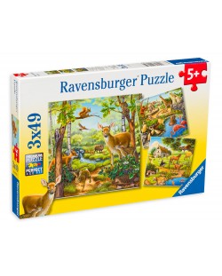 Παζλ Ravensburger 3 x 49 κομμάτια - Ο κόσμος των ζώων