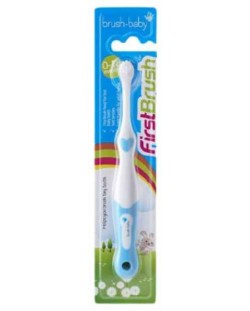 Πρώτη οδοντόβουρτσα Brush Baby - First brush, 0-18 μ., μπλε