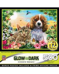 Παζλ Master Pieces 500 κομμάτια - Καλύτεροι φίλοι για πάντα, Glow