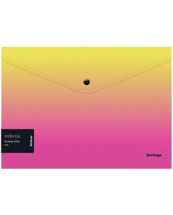 Φάκελος κουμπιού Berlingo Radiance - A4, κίτρινο και ροζ