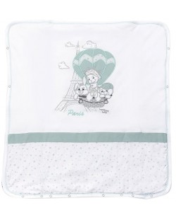 Βαμβακερή κουβέρτα με γέμιση Bambino Casa - Paris, Mint, 80 х 85 cm