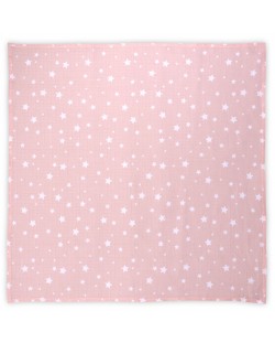 Βαμβακερή πάνα Lorelli - 80 х 80 cm, ροζ αστέρια