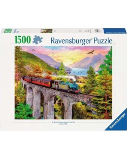 Παζλ Ravensburger  1500 κομμάτια - Ταξίδι με τρένο το φθινόπωρο