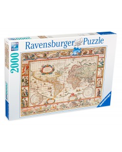 Παζλ Ravensburger 2000 κομμάτια - Αρχαίος παγκόσμιος χάρτης από το 1650