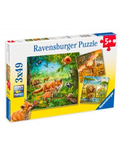 Παζλ  Ravensburger  3 x 49 κομμάτια - Το ζωικό βασίλειο