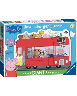 Παζλ δαπέδου Ravensburger  24 κομμάτια - Η Peppa Pig σε λεωφορείο του Λονδίνου