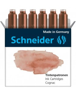 Κασέτες πένας Schneider - Κονιάκ, 6 τεμάχια