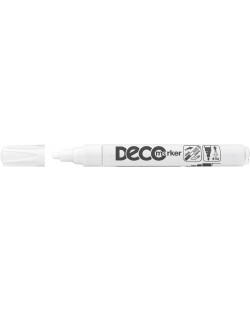 Μαρκαδόρος διαρκής Ico Deco-Στρογγυλή μύτη,Λευκός