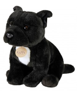 Λούτρινο παιχνίδι Rappa Eco Friends - Μαύρο Staffordshire Bull Terrier, 30 cm