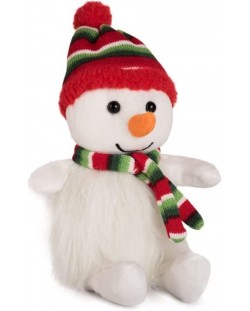 Λούτρινο παιχνίδι Amek Toys -Χιονάνθρωπος με χριστουγεννιάτικο κασκόλ, 17 εκ