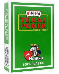 Πλαστικές κάρτες πόκερ Texas Poker - ανοιχτή πράσινη πλάτη