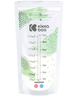 Σακούλες αποθήκευσης μητρικού γάλακτος με θερμοαισθητήρα KikkaBoo - Lactty, 200 ml, 25 τεμάχια