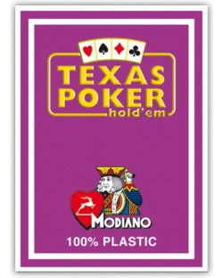 Πλαστικές κάρτες πόκερ Texas Poker - μωβ πλάτη