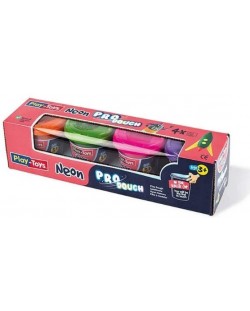 Πλαστελίνη Play-Toys - Χρώματα νέον 4 х 50 γρ