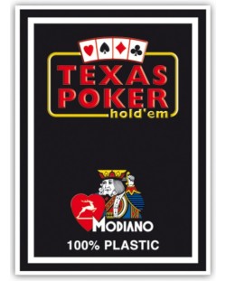 Πλαστικές κάρτες πόκερ Texas Poker - μαύρη πλάτη