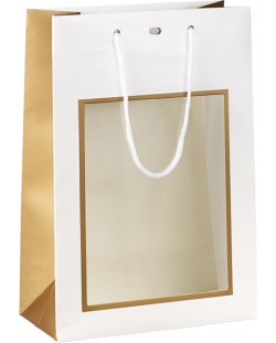 Τσάντα δώρου Giftpack - 20 x 10 x 29 cm, λευκό και μέλι