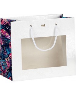 Τσάντα δώρου Giftpack - 20 x 10 x 17 cm,λευκό/τροπικό ,παράθυρο PVC